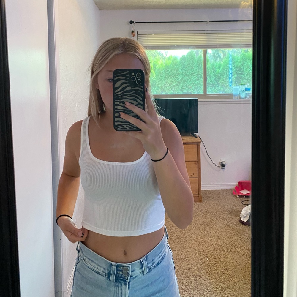 white tank top